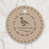 Vintage Farm Encircled Date Egg Carton Bedankjes Labels (Voorkant)