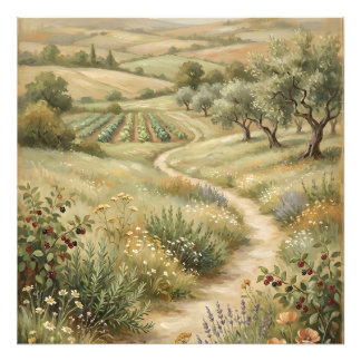 Vintage Farm Landscape Photo Print Foto Afdruk