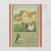 Vintage Farm With Chickens Easter Briefkaart (Voorkant)