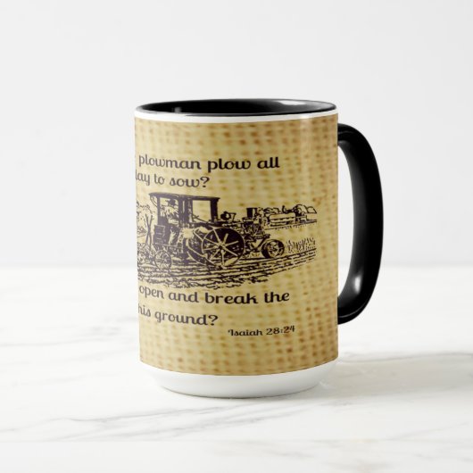 Vintage Farmer Isaiah 28 mok koffie (Voorkant rechts)