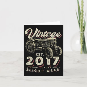 Vintage Farmer Tractor Opgericht 2017 5e Verjaarda Kaart