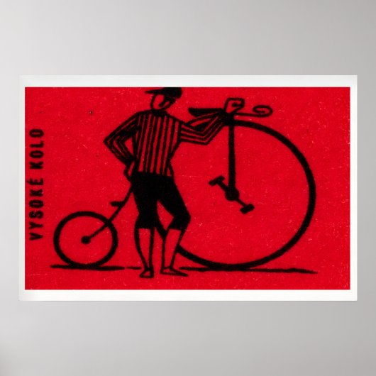 Vintage Farthing-fiets - Matchbox-afdruk - Tsjechi Poster (Voorkant)