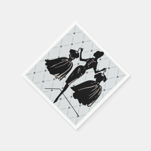 Vintage Fashionista Silhouette Napkins Servetten (Hoek)