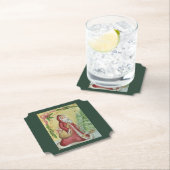 Vintage Father Christmas Coasters Kartonnen Onderzetters (Insitu)