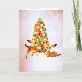 Vintage Fawns door Gumdrop Boom Feestdagen Kaart