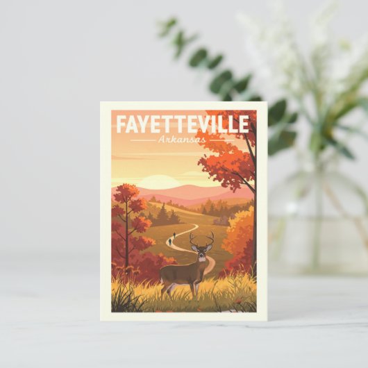 Vintage Fayetteville Arkansas Briefkaart (Staand voorkant)
