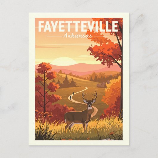 Vintage Fayetteville Arkansas Briefkaart (Voorkant)