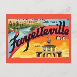 Vintage Fayetteville NC Groeten  Briefkaart
