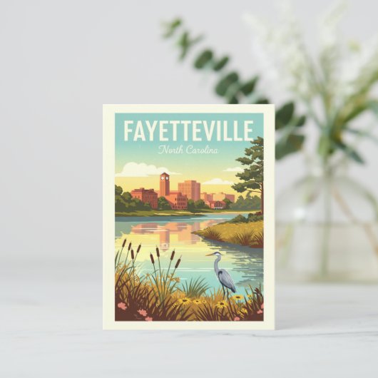 Vintage Fayetteville North Carolina Briefkaart (Staand voorkant)