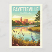 Vintage Fayetteville North Carolina Briefkaart (Voorkant)