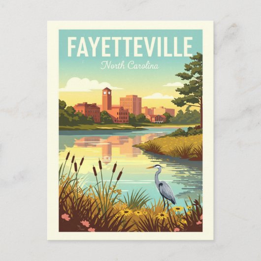 Vintage Fayetteville North Carolina Briefkaart (Voorkant)