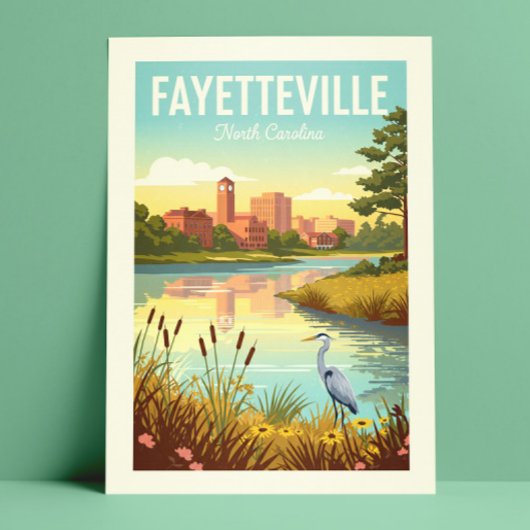 Vintage Fayetteville North Carolina Briefkaart
