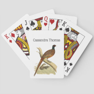 Vintage fazant op tak jachtvogel tekening kleur pokerkaarten