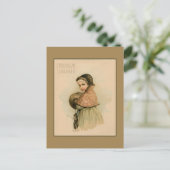 Vintage februari 1891 mooie kinderen tekenen briefkaart (Staand voorkant)