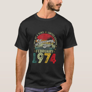 Vintage februari 1974 50 jaar 50ste verjaardag G T-shirt