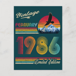 Vintage February 1986 40th Birthday 40 Years bday Feestdagenkaart