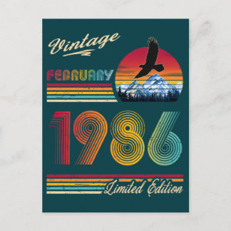 Vintage February 1986 40th Birthday 40 Years bday Feestdagenkaart