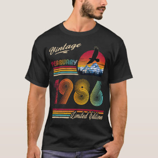 Vintage February 1986 40th Birthday 40 Years bday T-shirt