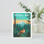 Vintage Federal Way Washington Briefkaart (Staand voorkant)