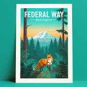 Vintage Federal Way Washington Briefkaart