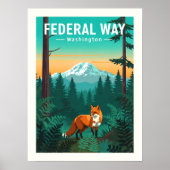Vintage Federal Way Washington Poster (Voorkant)