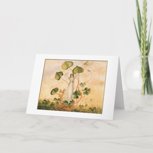 Vintage - Fee met Klavers, Kaart (Voorkant)