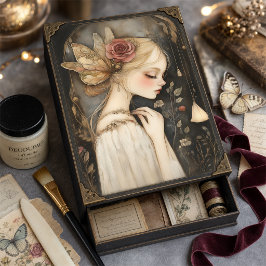 Vintage Fee Rose & Vlinder Vleugels Decoupage Tissuepapier