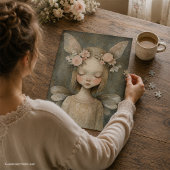 Vintage Feeëriek Shabby Chic Pastel Bloemmotief Legpuzzel