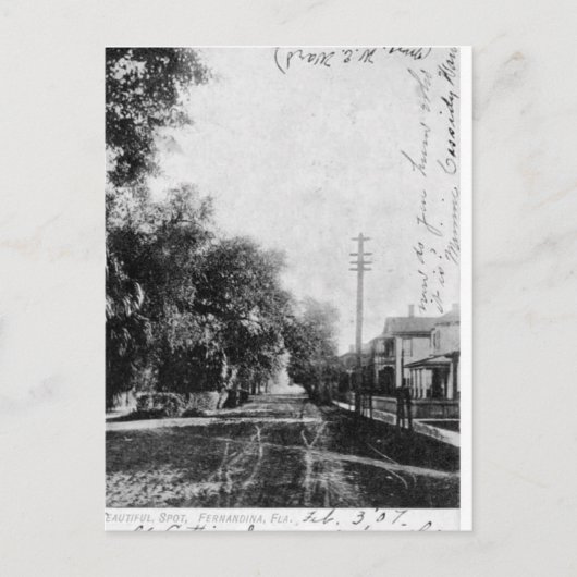 Vintage Fernandina Beach Briefkaart Florida (Voorkant)