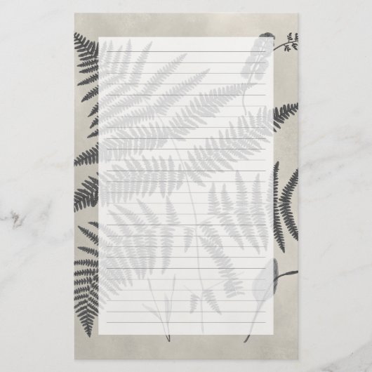 Vintage Ferns Briefpapier (Voorkant)