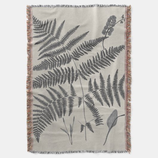 Vintage Ferns Deken (Voorkant Verticaal)