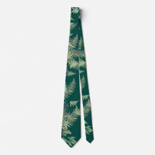 Vintage Ferns laat botanische bloemen Stropdas