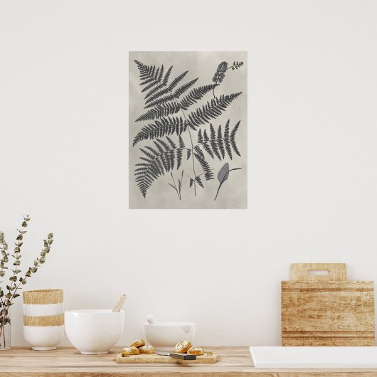 Vintage Ferns Poster (Keuken)
