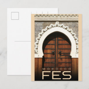 Vintage FES oude stad medina Marokko reizen Briefkaart
