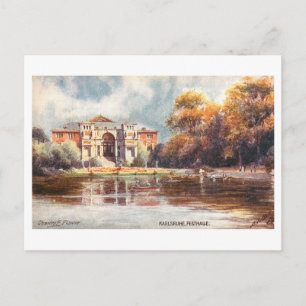 Vintage Festhalle in Karlsruhe, Duitsland Briefkaart