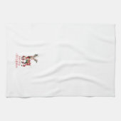 Vintage Festive Christmas Reindeer  Theedoek (Horizontaal)