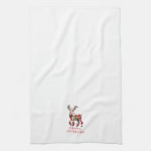 Vintage Festive Christmas Reindeer  Theedoek (Verticaal)