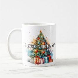 Vintage Festive Merry Christmas Tree Koffiemok