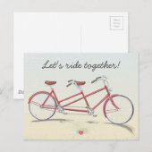 Vintage Fiets Achter elkaar Briefkaart (Voorkant / Achterkant)