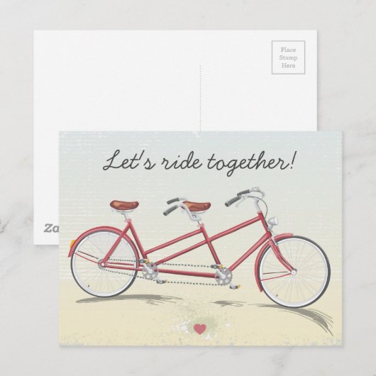 Vintage Fiets Achter elkaar Briefkaart (Voorkant / Achterkant)
