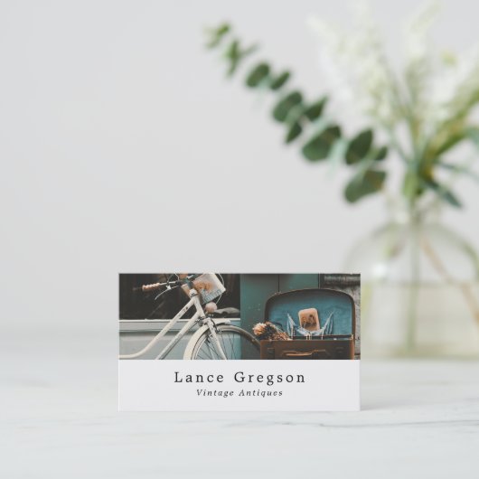 Vintage Fiets, Antieke Dealer Visitekaartje (Staand voorkant)