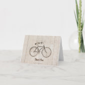 Vintage Fiets Bicycle Houten Dankkaart Bedankkaart (Voorkant)