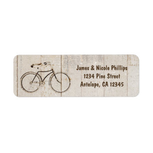 Vintage Fiets Bike Rustic Houten Adreslabels Etiket