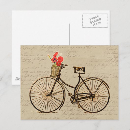 Vintage fiets briefkaart (Voorkant / Achterkant)