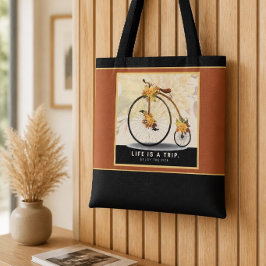 Vintage fiets | Geniet van de rit boodschappentas Tote Bag