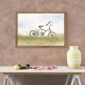 Vintage fiets in weide schets – Rustic Minimalisme Poster