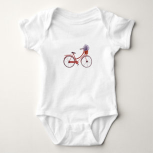 Vintage fiets met lavender  romper