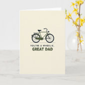 Vintage Fiets Vaderdag Kaart (Gele Bloem)
