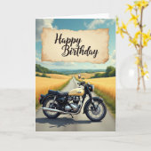 Vintage fiets viering kaart (Gele Bloem)