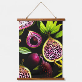 Vintage figuren en drakenpitten (zwart) hangend wandkleed